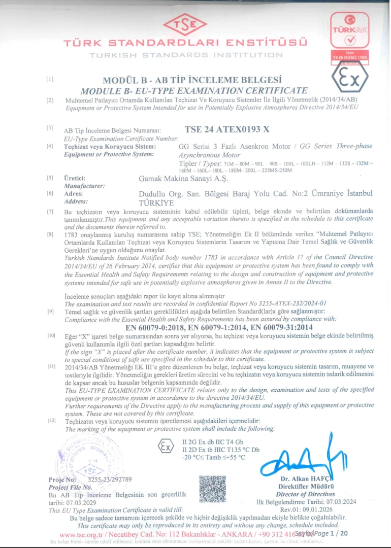 GG Serisi B Modül Sertifika